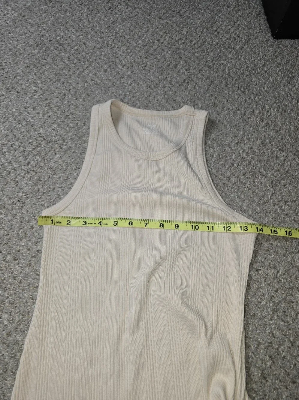Aerie Sleeveless Ribbed Midi Dress in Light Beige Size Small